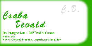 csaba devald business card